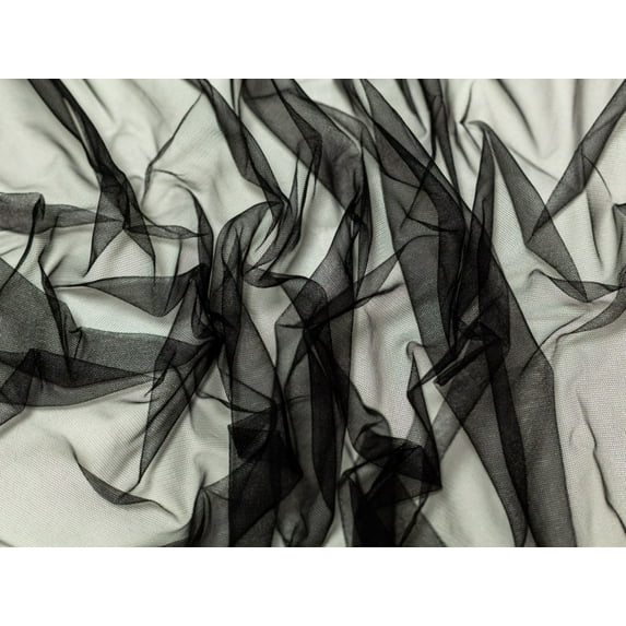 Minerva Dolce Vita Soft Italian Tulle Fabric Black - per yard