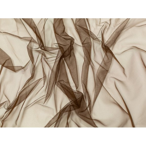 Minerva Dolce Vita Soft Italian Tulle Fabric Chocolate Brown - per yard
