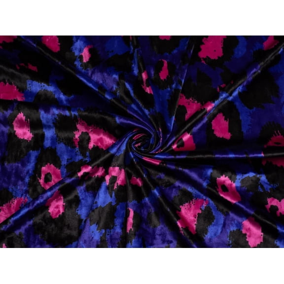 Minerva Exclusive Animal Glow Crush Velvet Stretch Knit Fabric - per yard