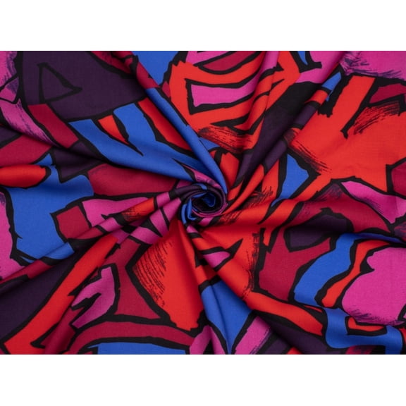 Minerva Exclusive Arcane Art Viscose Challis Fabric Fire - per yard