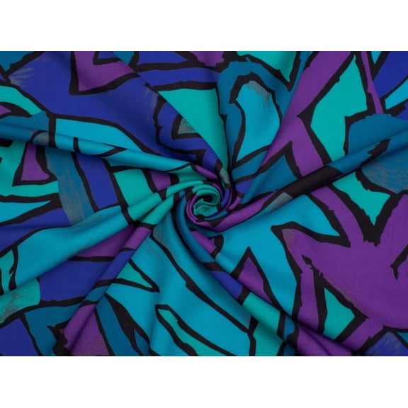Minerva Exclusive Arcane Art Viscose Challis Fabric Ocean - per yard