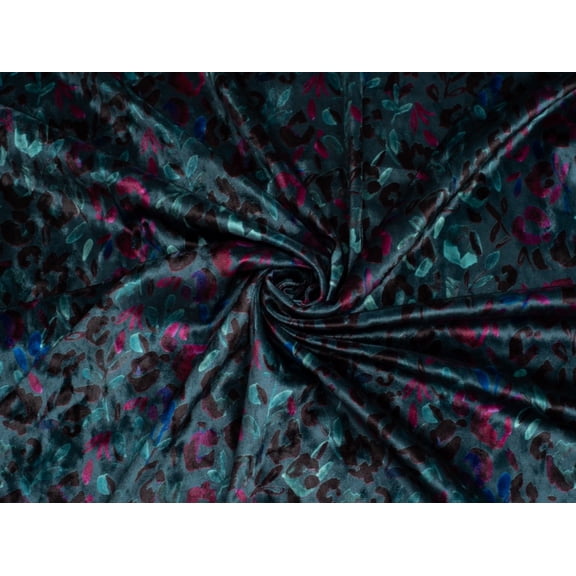 Minerva Exclusive Boudoir Bouquet Crush Velvet Stretch Knit Fabric - per yard