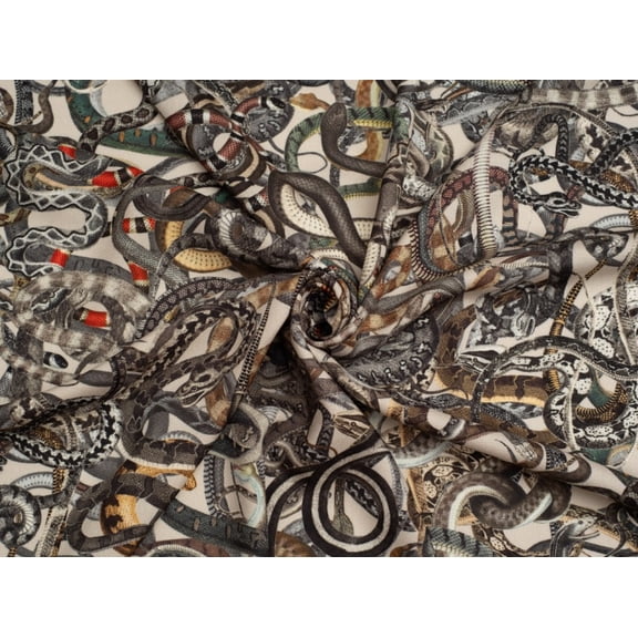 Minerva Exclusive Coiled Kingdom Viscose Challis Fabric - per yard
