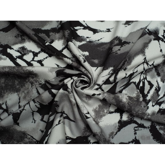 Minerva Exclusive Marbled Memory Viscose Challis Fabric Slate - per yard