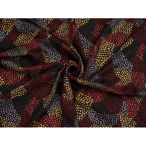Minerva Exclusive Motley Mosaic Viscose Challis Fabric Autumn - per yard