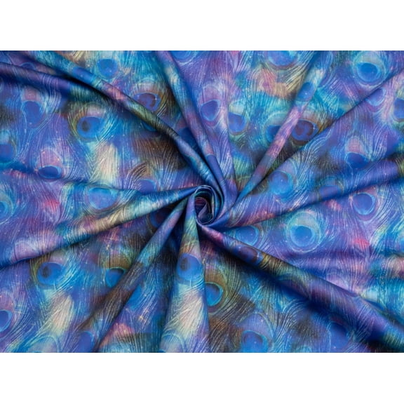 Minerva Exclusive Peacock Nebula Cotton Sateen Fabric - per yard