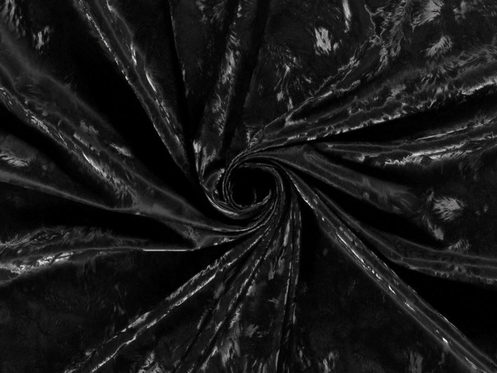 Minerva Faux Leather Stretch Knit Fabric Black - per yard