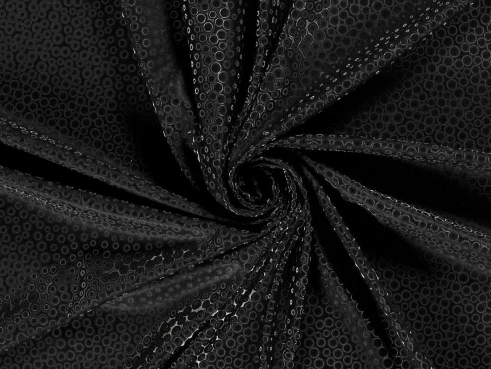 Minerva Faux Leather Stretch Knit Fabric Black - per yard