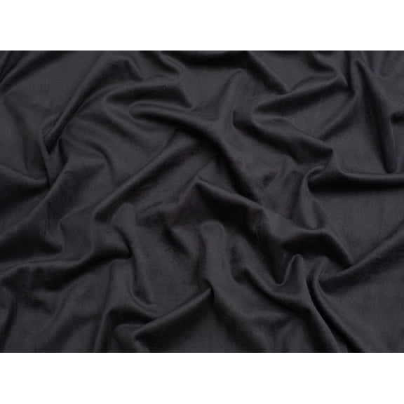 Minerva Faux Suede Stretch Knit Fabric Dark Grey - per yard