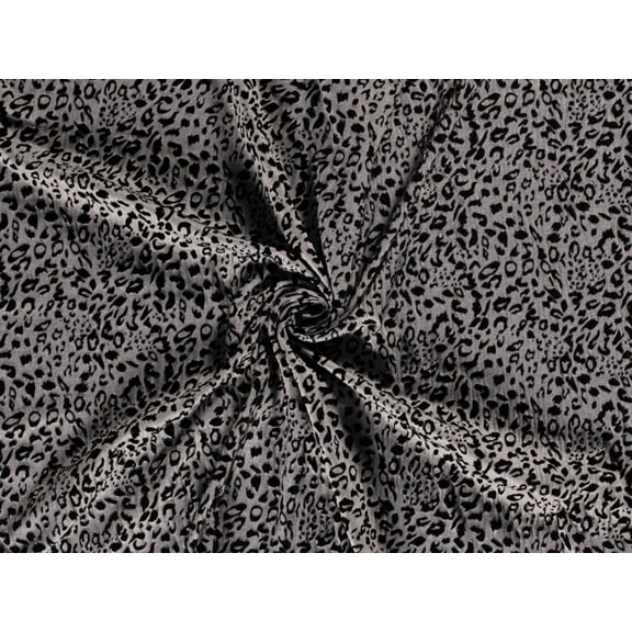 Minerva Flocked Ponte Roma Double Stretch Knit Fabric Light Grey - per yard