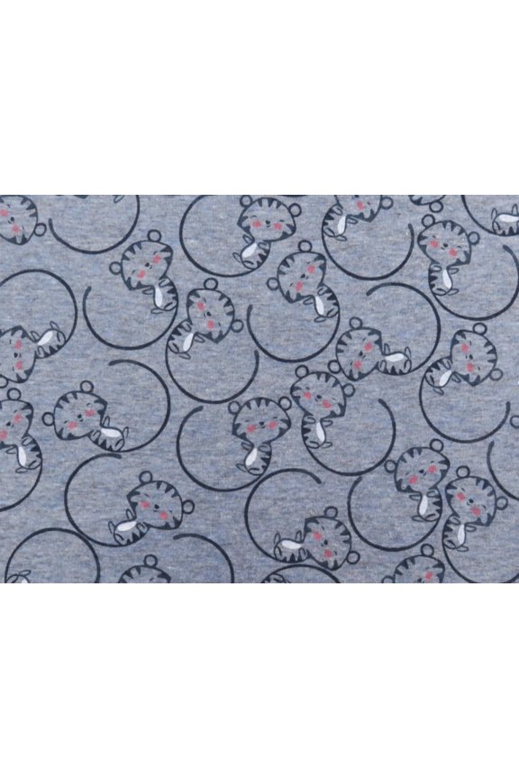 Fur Back Sweatshirt Stretch Knit Fabric Blue Melange - per yard