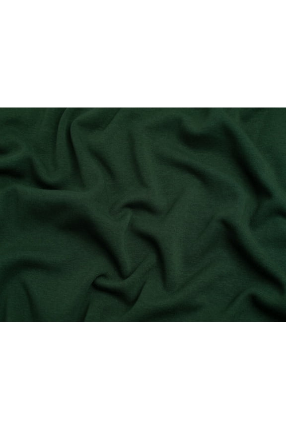 Fur Back Sweatshirt Stretch Knit Fabric Bottle Green - per yard