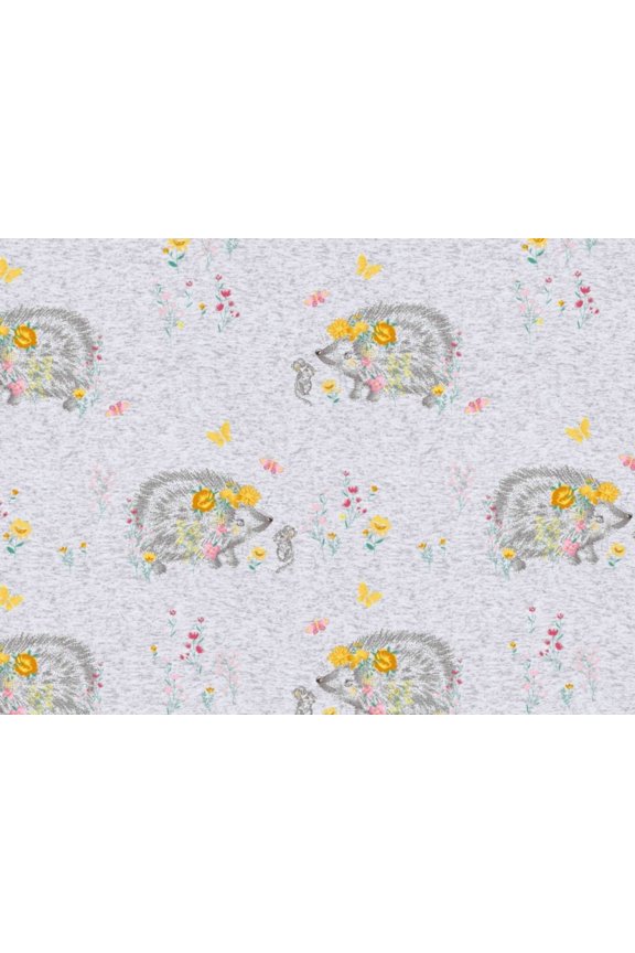 Fur Back Sweatshirt Stretch Knit Fabric Melange Grey - per yard