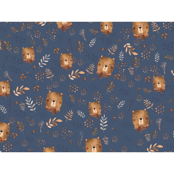 Minerva Fur Back Sweatshirt Stretch Knit Fabric Navy - per yard