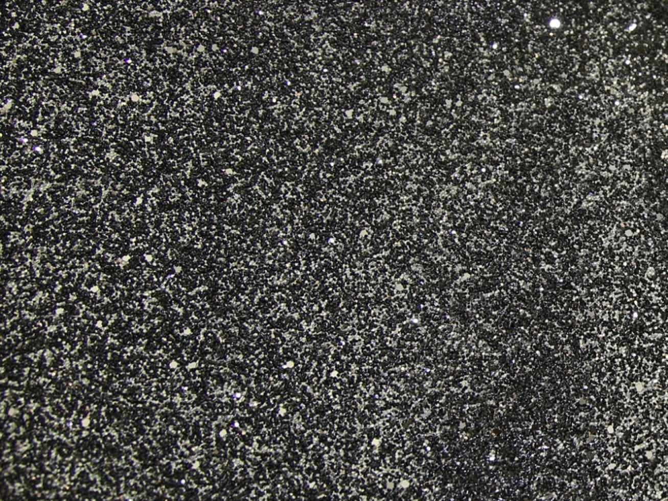 Minerva Glitter Faux Leather Fabric Black - per yard