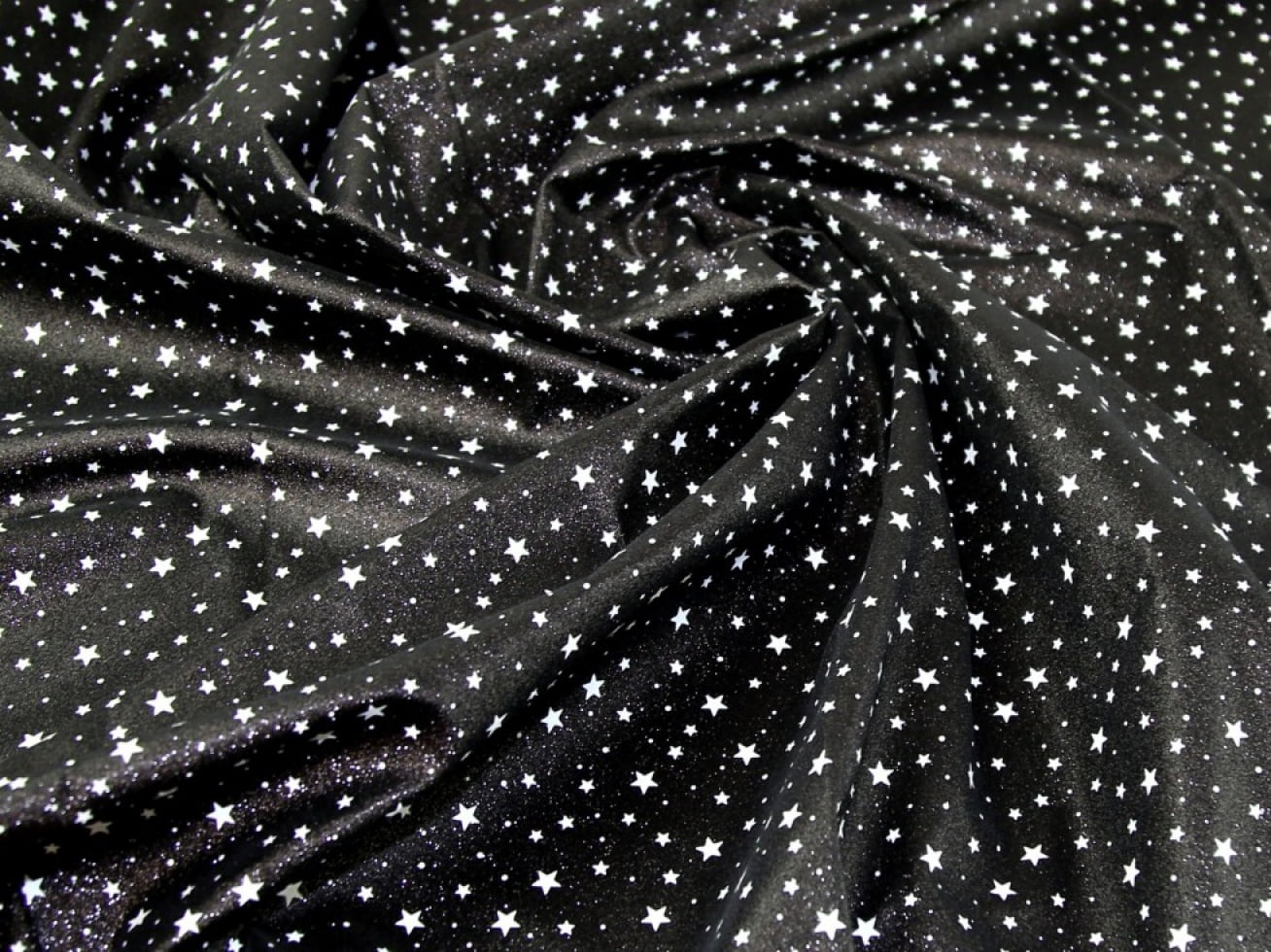 Minerva Glitter Faux Leather Fabric Black - per yard