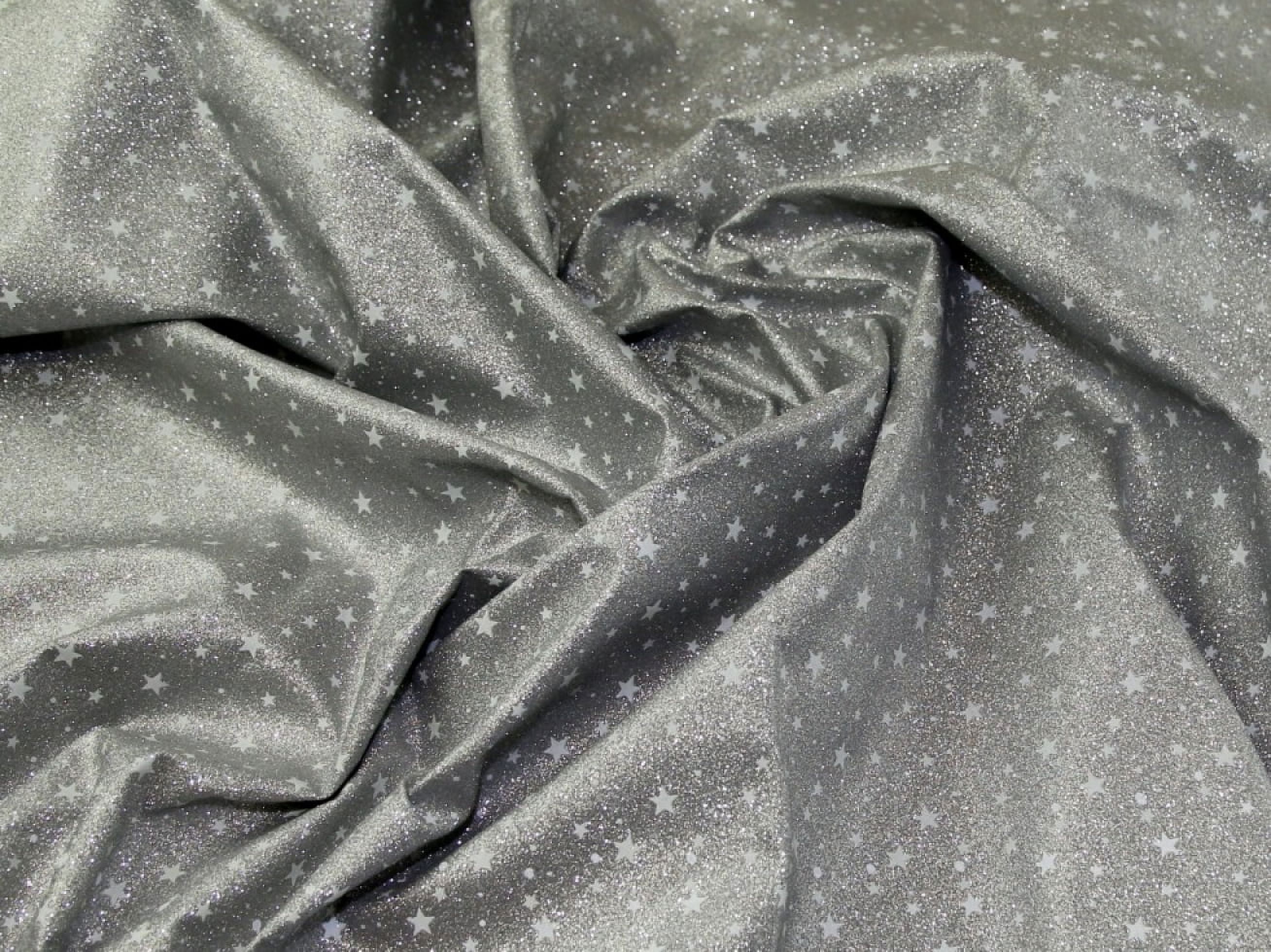 Minerva Glitter Faux Leather Fabric Silver - per yard