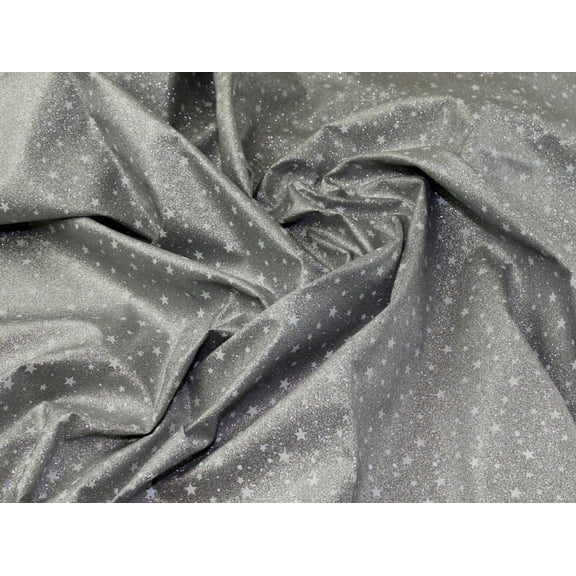 Minerva Glitter Faux Leather Fabric Silver - per yard