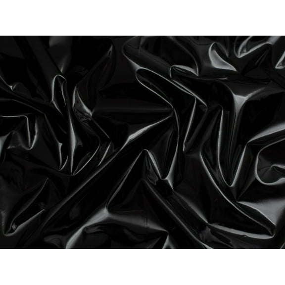 Minerva Glossy PVC Vinyl Fabric Black - per yard