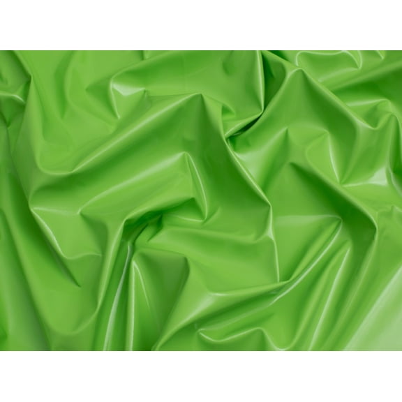 Minerva Glossy PVC Vinyl Fabric Lime Green - per yard