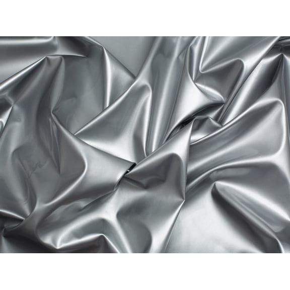 Minerva Glossy PVC Vinyl Fabric Silver - per yard