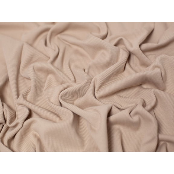 Minerva Heavy Cotton Rib Stretch Knit Fabric Beige - per yard