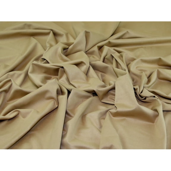 Minerva Heavy Faux Suede Stretch Knit Fabric Beige - per yard
