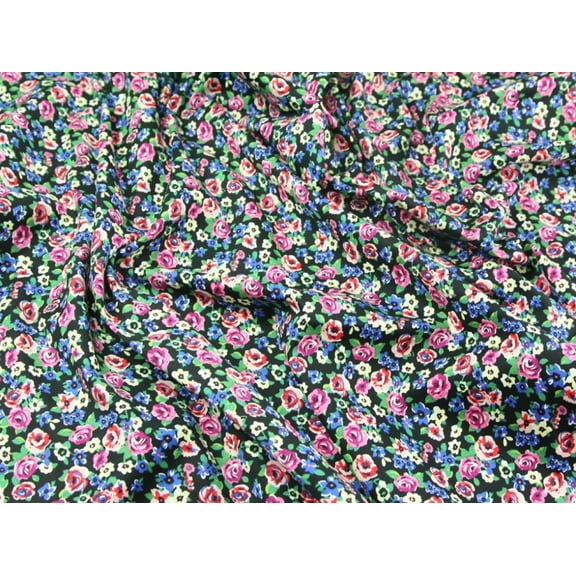 Minerva Hendon Stretch Woven Cotton Twill Fabric Black - per yard