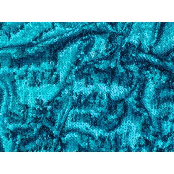 Minerva Hologram Sequin Mesh Fabric Turquoise - per yard