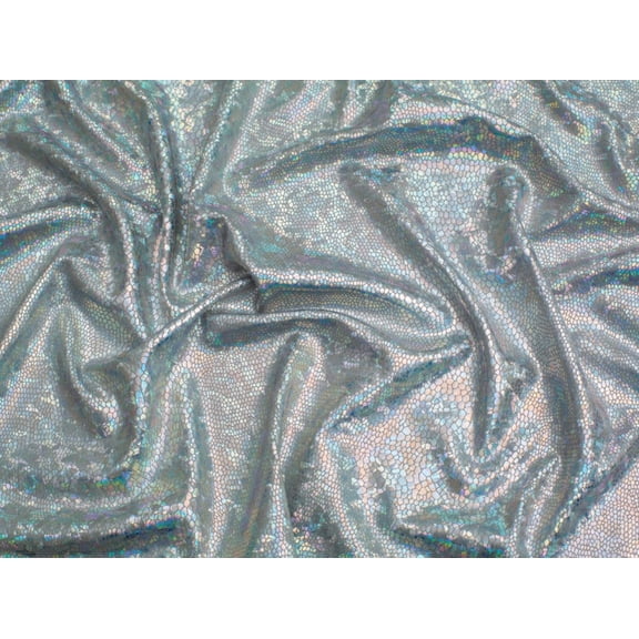 Minerva Holographic Activewear Lycra Stretch Knit Fabric Silver - per yard