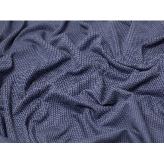 Minerva Jacquard Textured Stretch Knit Fabric Denim Blue - per yard