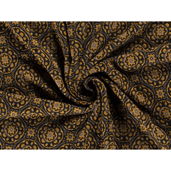 Minerva Jacquard Textured Stretch Knit Fabric Ochre - per yard