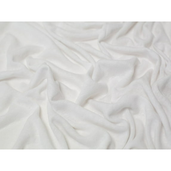 Minerva Linen Viscose Sweater Knit Stretch Fabric White - per yard