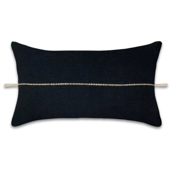 PILLOWPIA Minerva Cotton Pillow Cover, Black, 20'' x 20'', Decorative Throw Pillow Case