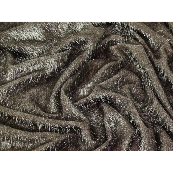 Minerva Lurex Faux Fur Fabric Mink - per yard