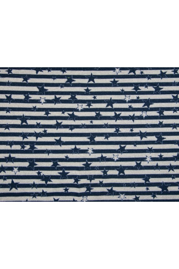 Lurex Jacquard Stretch Knit Fabric Navy & Cream - per yard