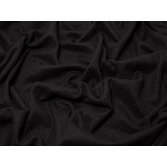 Minerva Luxury Cashmere Wool Coating Fabric Black - per yard