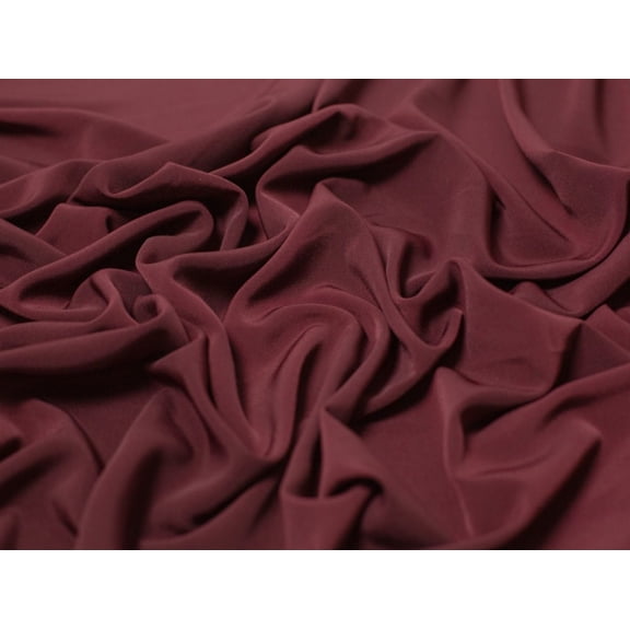 Minerva Luxury Smooth Crepe Fabric Burgandy - per yard