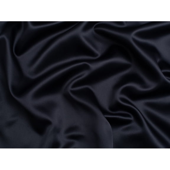 Minerva Matte Polyester Satin Fabric Navy Blue - per yard