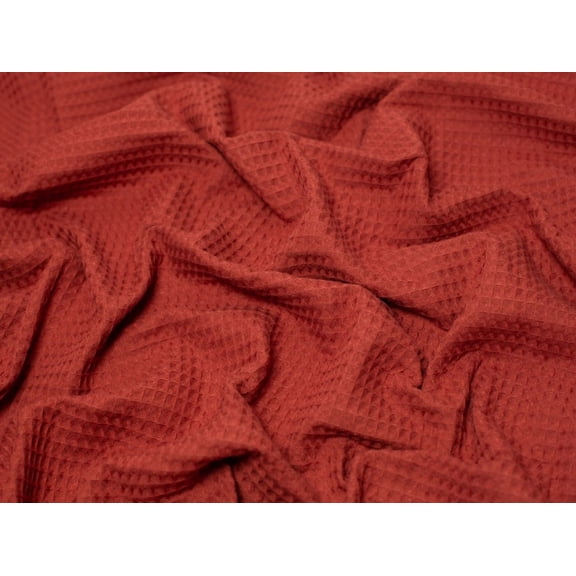 Minerva Medium Cotton Waffle Fabric Paprika - per yard