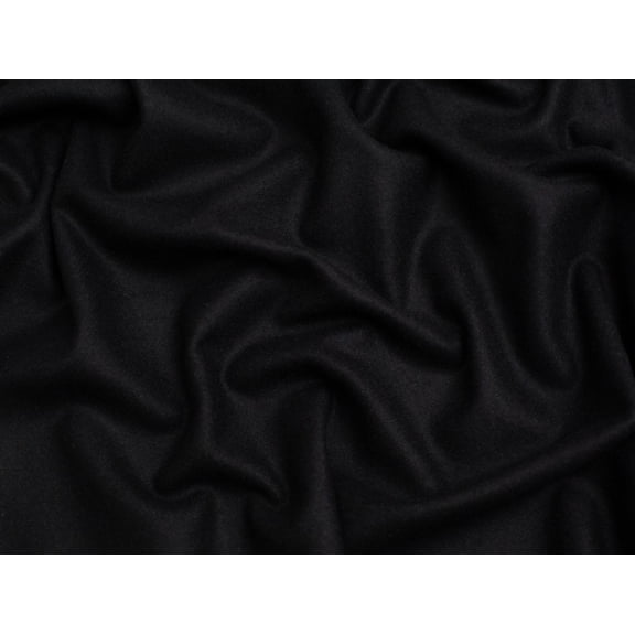 Minerva Melton Wool Blend Coating Fabric Black - per yard