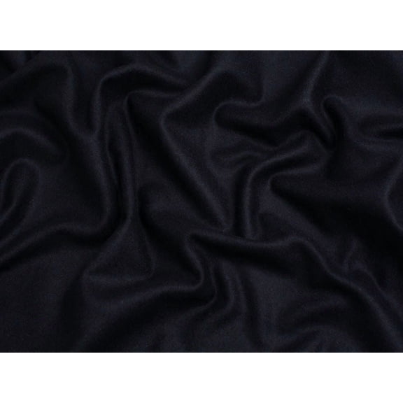 Minerva Core Range Dark Navy Melton Wool Blend Coating Dressmaking Fabric per yard, Plain Design - 59" Wide