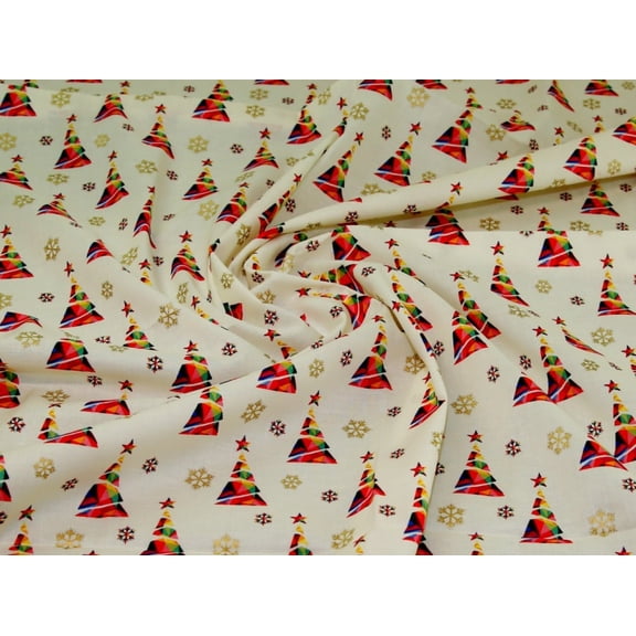 Minerva Metallic 100% Cotton Fabric Cream - per yard