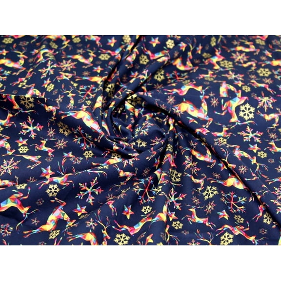 Minerva Metallic 100% Cotton Fabric Navy - per yard