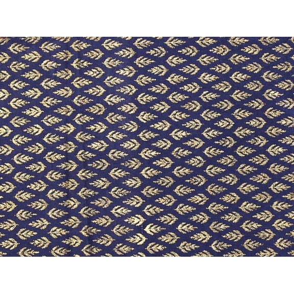 Minerva Metallic 100% Cotton Poplin Fabric Navy Blue - per yard