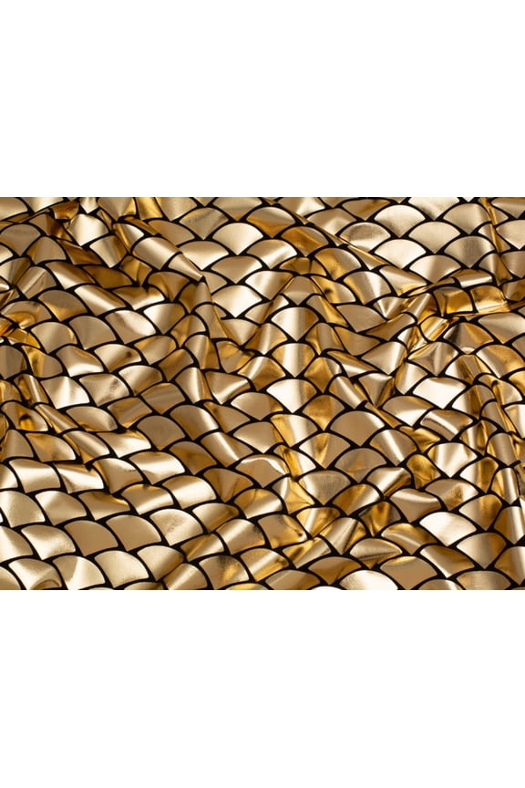 Metallic Activewear Lycra Stretch Knit Fabric Gold - per yard