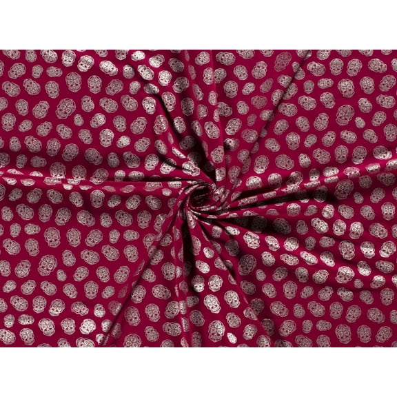 Minerva Metallic Cotton Jersey Stretch Knit Fabric Bordeaux - per yard