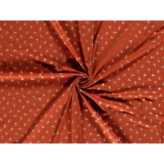 Minerva Metallic Cotton Jersey Stretch Knit Fabric Rust - per yard