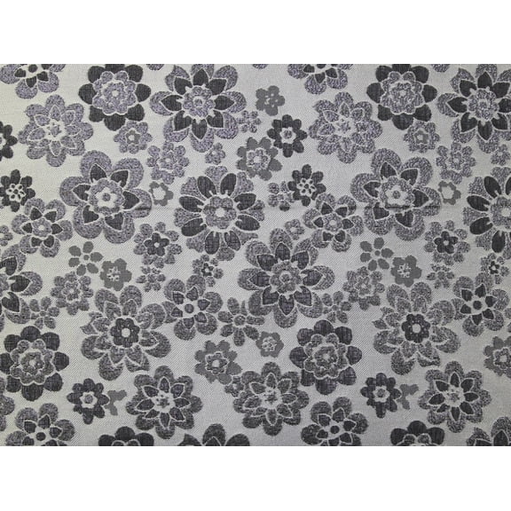 Minerva Metallic Woven Brocade Fabric Grey - per yard