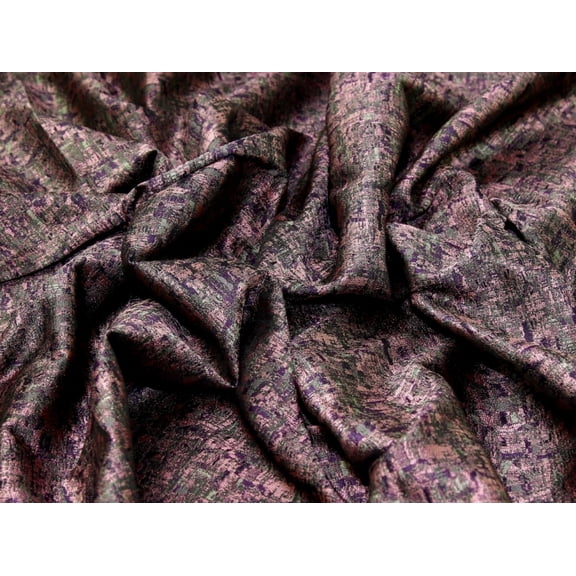 Minerva Mia Textured Woven Brocade Fabric Pink & Amethyst - per yard